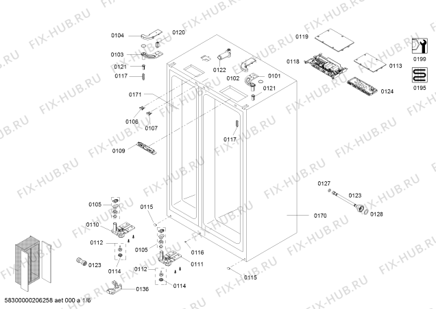 Схема №2 KAD92HI31 с изображением Держатель для холодильника Bosch 12020511