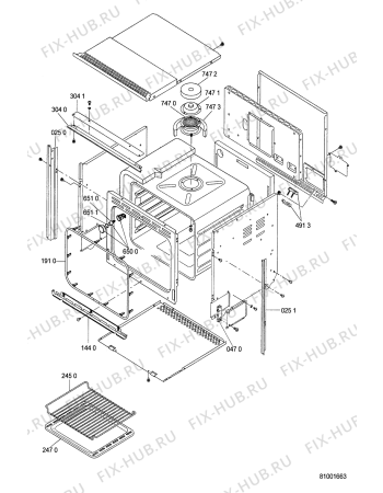 Схема №4 OBI137S OBI 137 S 600 150 94 с изображением Дверца для плиты (духовки) Whirlpool 481245068264