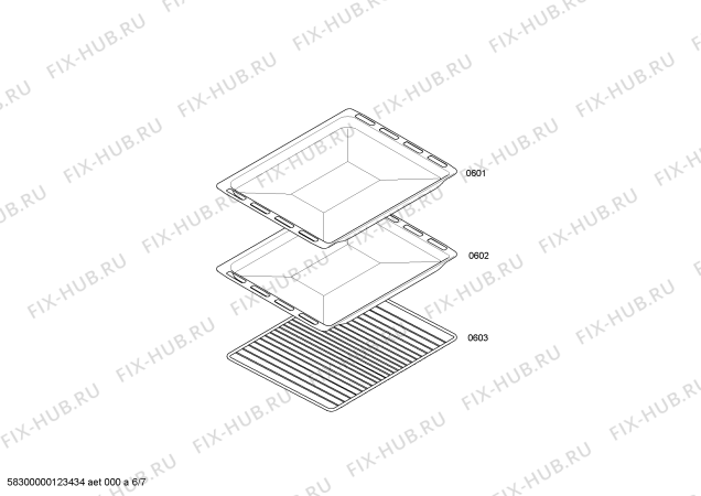 Взрыв-схема плиты (духовки) Bosch HSN121020S - Схема узла 06