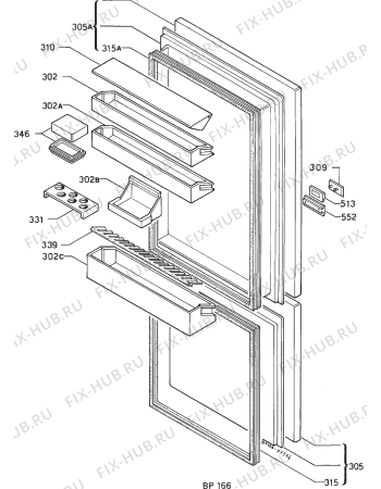Взрыв-схема холодильника Faure FRI992W - Схема узла Door 003