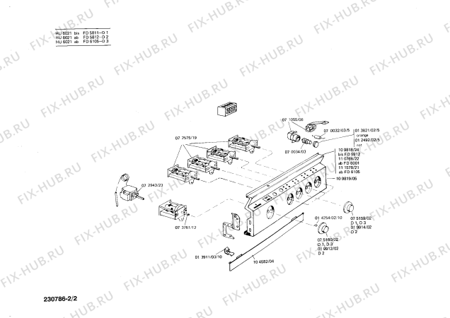 Схема №1 HU6428 с изображением Планка для плиты (духовки) Siemens 00110288