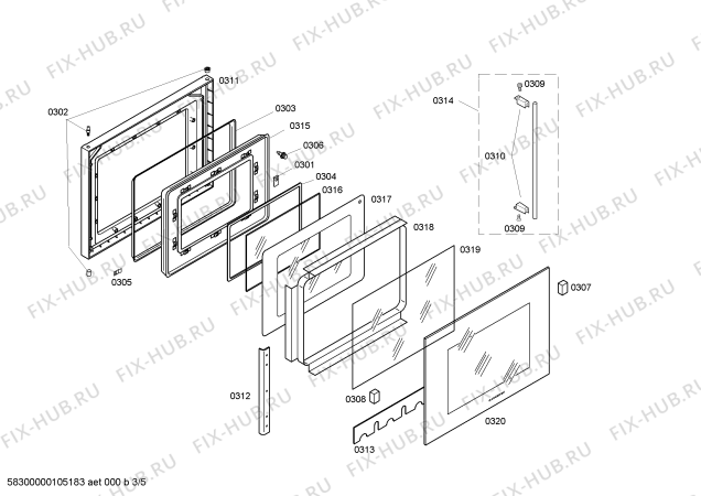 Схема №3 EB210111 с изображением Панель управления для плиты (духовки) Bosch 00441885