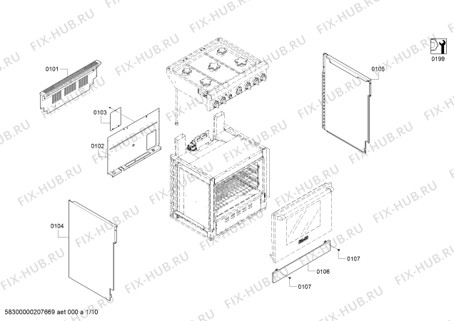 Схема №4 PRL305PH Thermador с изображением Панель управления для духового шкафа Bosch 00714357