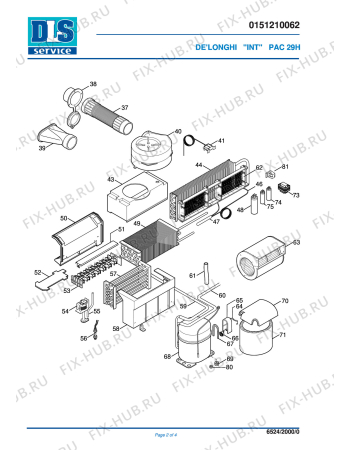 Схема №2 PAC 29H с изображением Крышка для кондиционера DELONGHI 5951004600