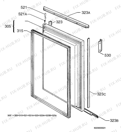 Взрыв-схема холодильника Rex Electrolux CP120FB - Схема узла Door 003