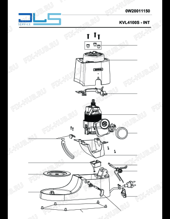 Взрыв-схема кухонного комбайна KENWOOD KVL4100S KITCHEN MACHINE - XL - Схема узла 2