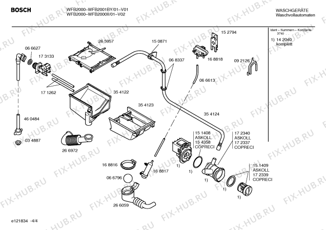 Схема №2 WFB2000II Bosch WFB2000 с изображением Инструкция по эксплуатации для стиралки Bosch 00526989