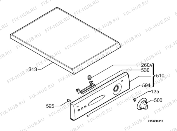 Взрыв-схема посудомоечной машины Zoppas PS45 - Схема узла Command panel 037