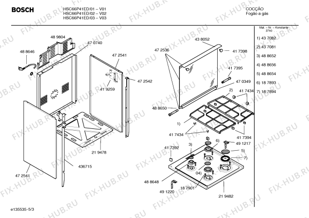 Взрыв-схема плиты (духовки) Bosch HSC66P41ED PROFESSIONAL - Схема узла 03