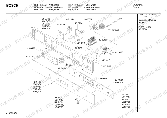 Схема №1 HBL756AUC с изображением Дверь для холодильной камеры Bosch 00239414