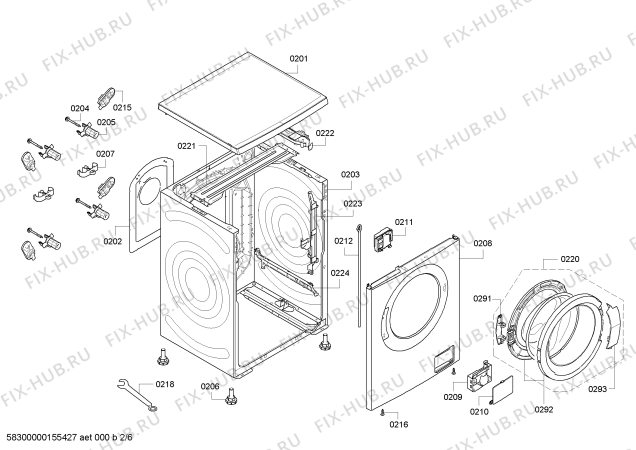 Взрыв-схема стиральной машины Bosch WAQ28490 - Схема узла 02