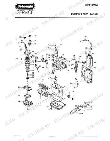 Схема №1 BAR 5S с изображением Прокладка для электрокофеварки DELONGHI 533217