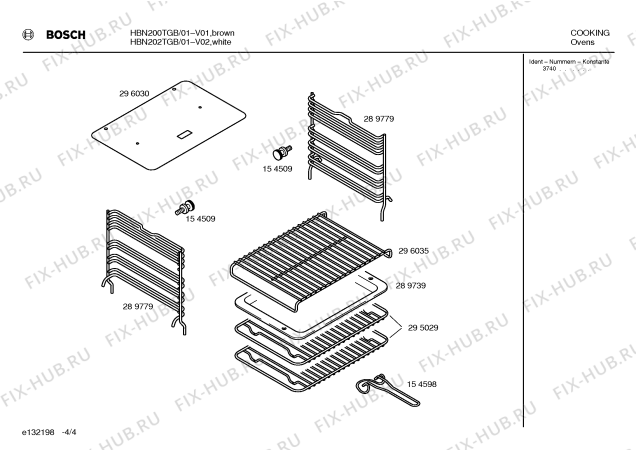 Взрыв-схема плиты (духовки) Bosch HBN202TGB - Схема узла 04