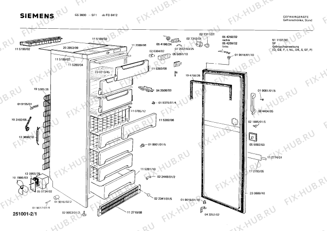 Схема №1 GS3600 с изображением Дверь для холодильника Siemens 00230689