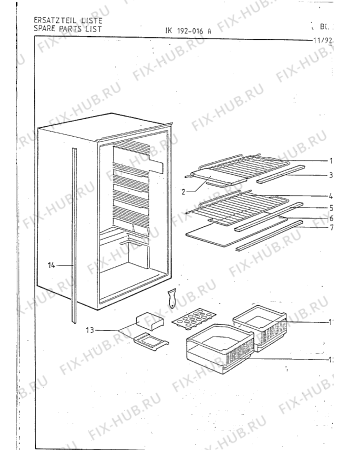 Схема №6 IK192016A с изображением Емкость для холодильника Bosch 00293756