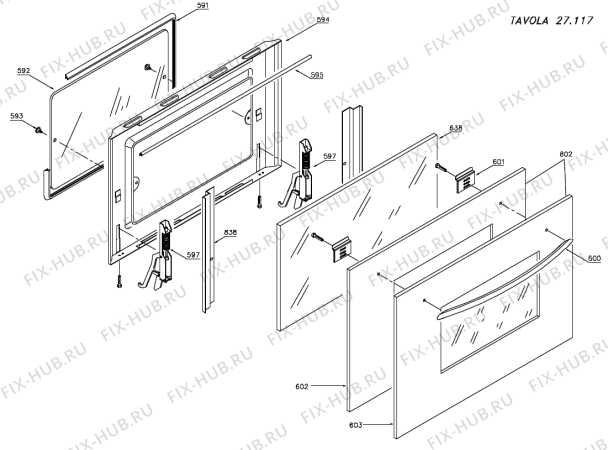 Взрыв-схема плиты (духовки) Gorenje B59MKG2 (900000815, B59) - Схема узла 04