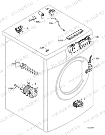 Взрыв-схема стиральной машины Electrolux EWF10679W - Схема узла Electrical equipment 268