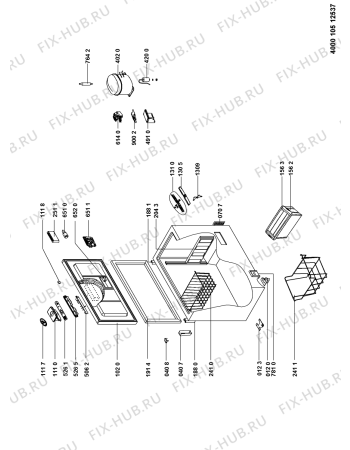 Схема №1 WHE2534 с изображением Лоток (форма) для холодильника Whirlpool 481010438828