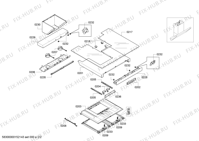 Взрыв-схема вытяжки Bosch DWK09E851 - Схема узла 02
