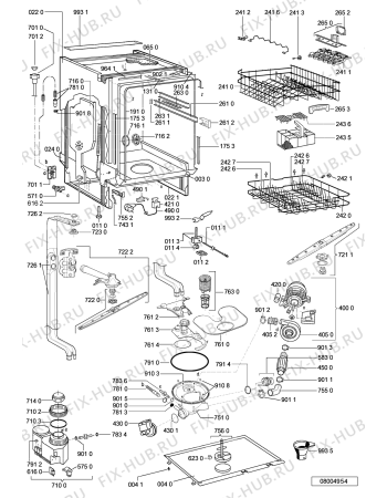 Схема №1 WP 75/2 с изображением Панель для электропосудомоечной машины Whirlpool 481245373593