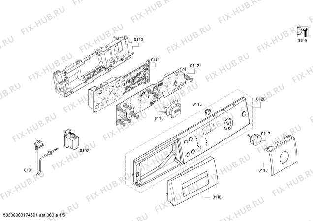 Схема №3 WAQ24378EE Avantixx 8 с изображением Панель управления для стиралки Bosch 11003362