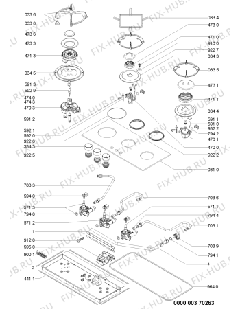 Схема №1 NUTID HBN G740 W 601.503.22 с изображением Фиксатор для плиты (духовки) Whirlpool 480121100622