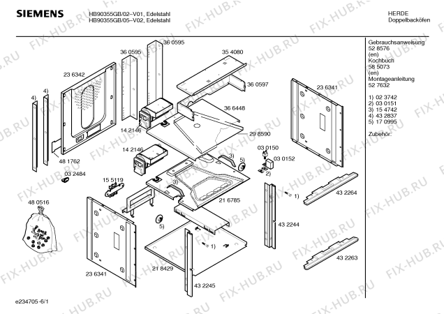Схема №4 HB90355GB с изображением Внешняя дверь для плиты (духовки) Siemens 00437182