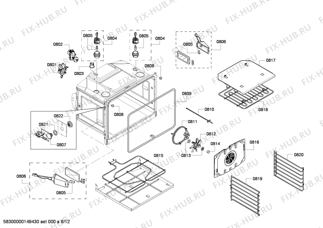 Схема №6 WD30EP с изображением Панель для духового шкафа Bosch 00675437