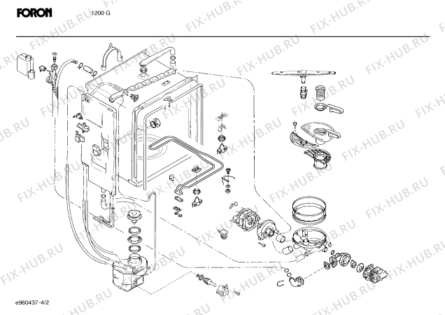 Взрыв-схема посудомоечной машины Foron SN2FNA1 - Схема узла 02