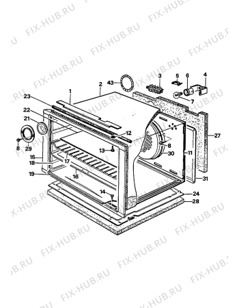 Взрыв-схема плиты (духовки) Nestor Martin 564.51W1 - Схема узла Oven equipment