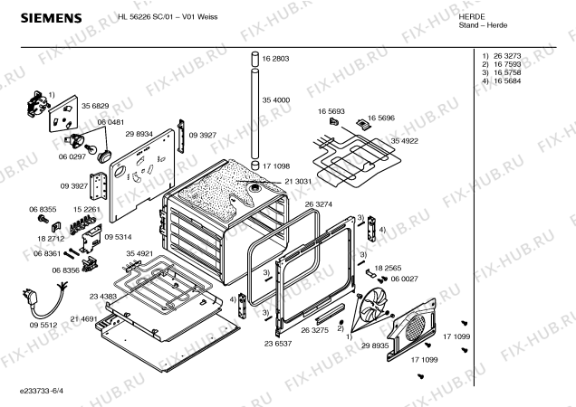 Схема №2 HL56226SC с изображением Инструкция по эксплуатации для плиты (духовки) Siemens 00528300