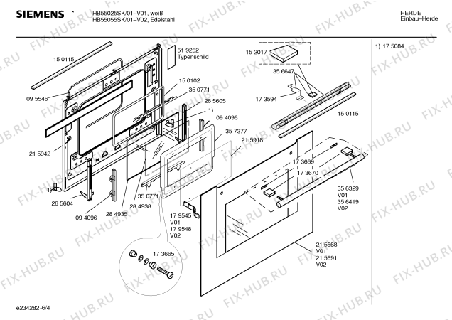 Схема №3 HB55055SK с изображением Инструкция по эксплуатации для духового шкафа Siemens 00582518