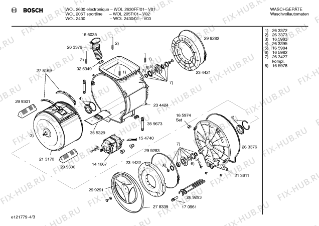 Взрыв-схема стиральной машины Bosch WOL205T sportline - Схема узла 03