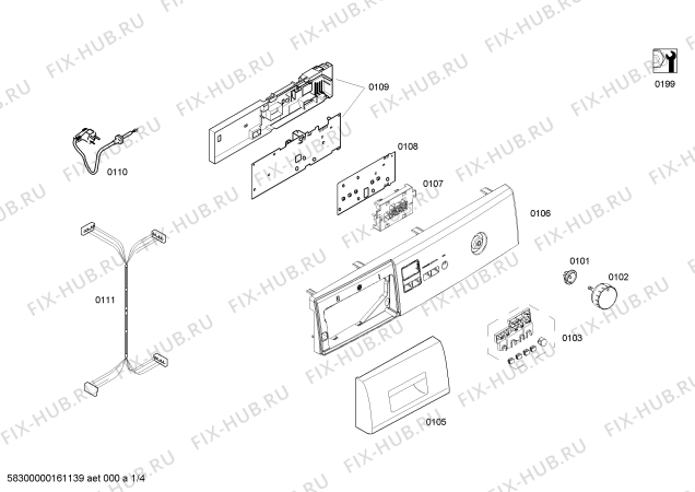 Схема №1 WLO16160IT Bosch Maxx 6 с изображением Модуль управления для стиралки Bosch 00740311