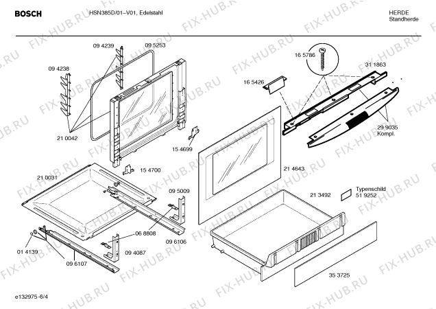 Схема №2 HSN385D с изображением Инструкция по эксплуатации для духового шкафа Bosch 00523509