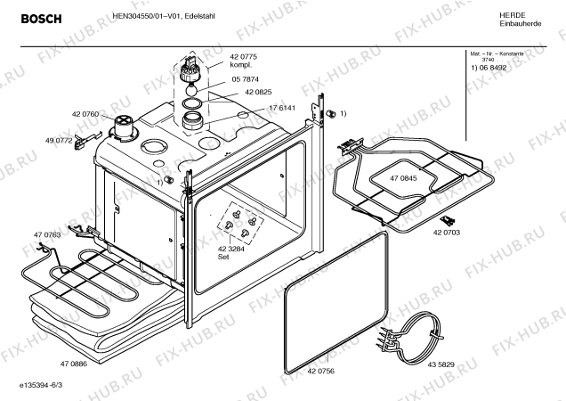 Взрыв-схема плиты (духовки) Bosch HEN304550 - Схема узла 03