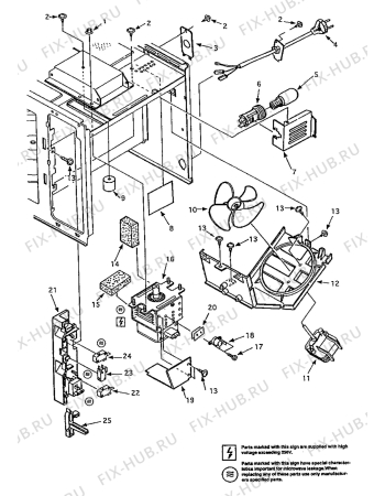 Взрыв-схема микроволновой печи Electrolux EME2662K - Схема узла Microwave equipment