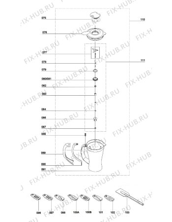 Взрыв-схема комплектующей Aeg Electrolux FP4400 - Схема узла Mixer