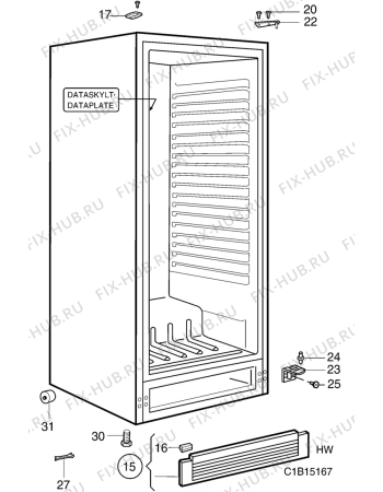 Взрыв-схема холодильника Electrolux ER8308C - Схема узла C10 Cabinet