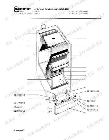Взрыв-схема плиты (духовки) Neff 1427040002 2704-2 - Схема узла 02