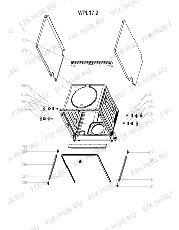 Схема №3 ADPU 2004 WH с изображением Фиксатор для электропосудомоечной машины Whirlpool 482000032398