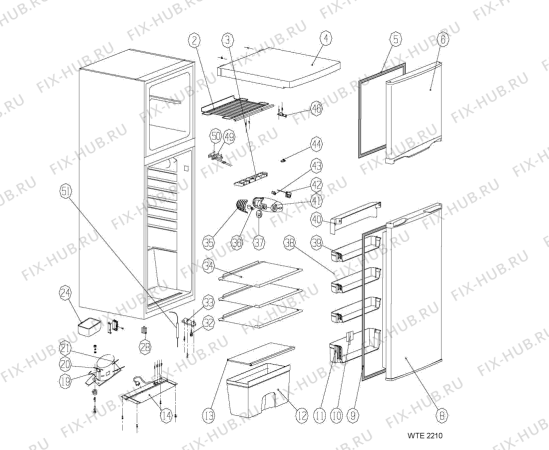 Схема №1 WTE2210W (F090338) с изображением Другое для холодильника Indesit C00346067