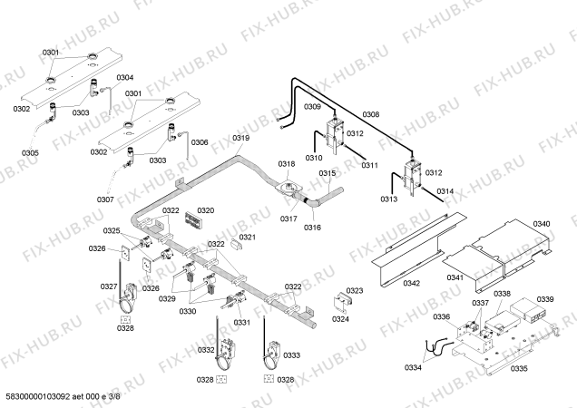 Схема №3 PRG486GDUS с изображением Труба для духового шкафа Bosch 00487243