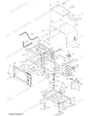 Взрыв-схема микроволновой печи Electrolux EMS26003OX - Схема узла Housing 001