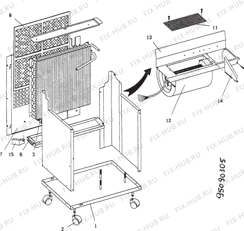 Взрыв-схема кондиционера Electrolux EBM1200T - Схема узла Section 3