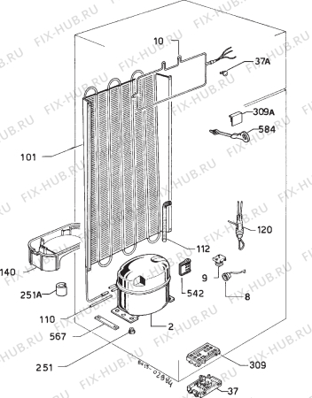 Взрыв-схема холодильника Zanussi ZPL3230 - Схема узла Cooling system 017