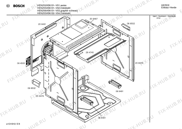 Схема №3 HBN216A с изображением Механический замок для духового шкафа Bosch 00152116