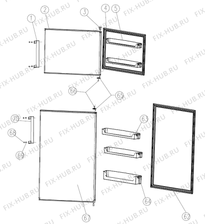 Схема №3 NRF71380W (298541, HD-496FWN) с изображением Держатель двери для холодильной камеры Gorenje 313152