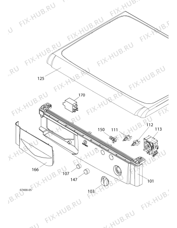 Схема №2 IS7021CEU (F050188) с изображением Рукоятка для стиралки Indesit C00257961