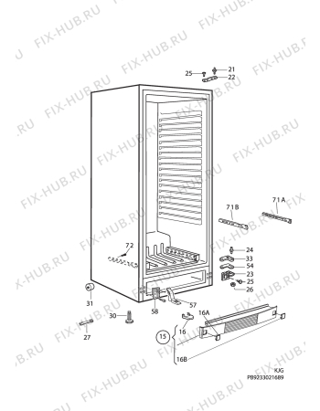 Взрыв-схема холодильника Husqvarna Electrolux QR2349A - Схема узла C10 Cabinet